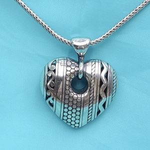 Brighton Silver Plated 3D Puff Heart Pendant Necklace
